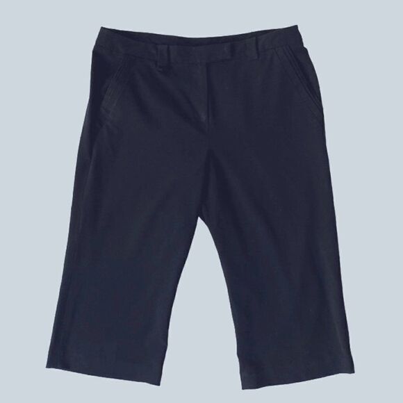 Larry Levine Y2K Black Dressy Wide Leg Capris SZ 14 NEW - Picture 1 of 11